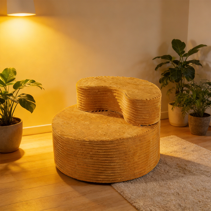 Rundes Lounge-Sofa aus Schaumstoff für Kinder – Vakuumkomprimiert